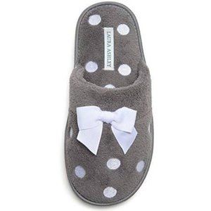 Laura Ashley  Embroidered Soft Terry Scuff Slipper